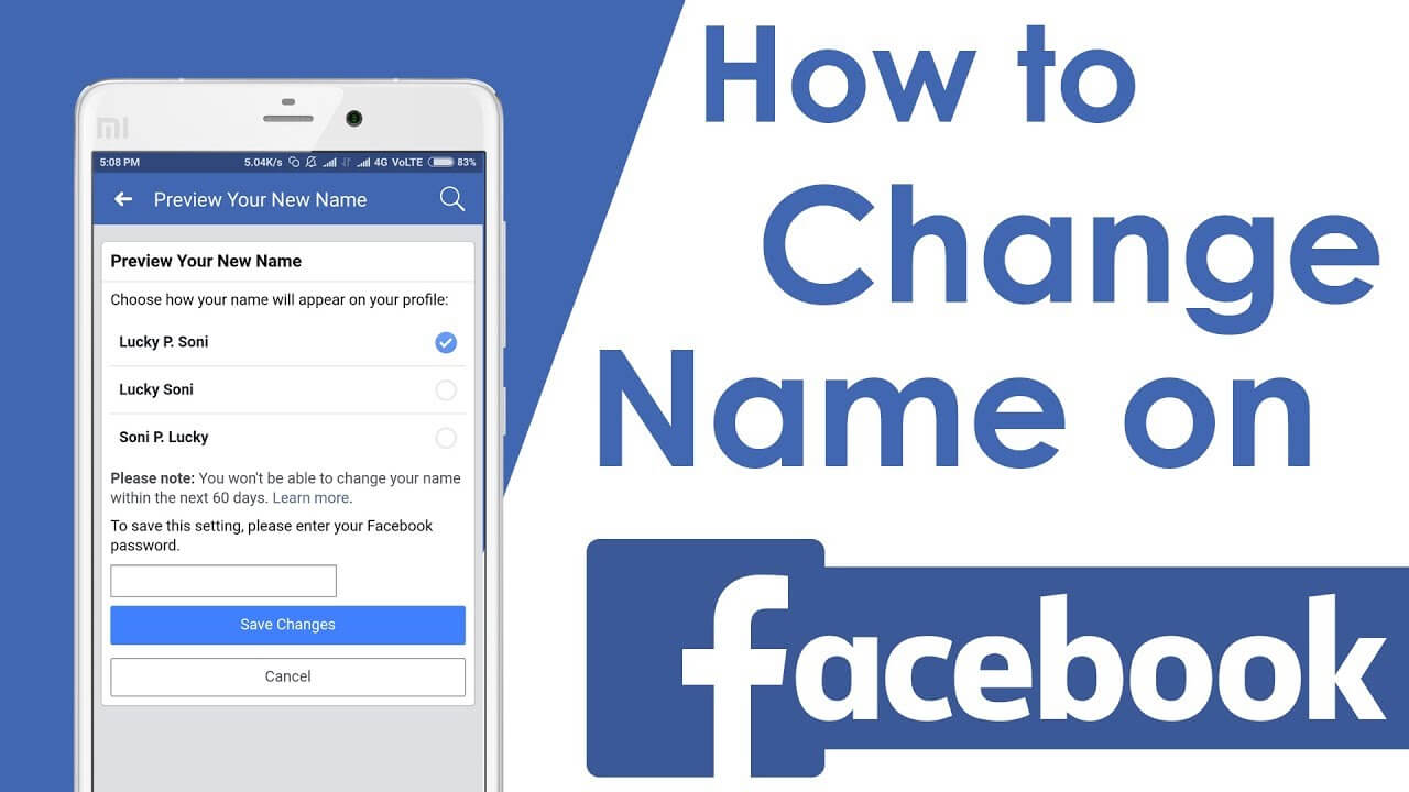 How to change name on facebook